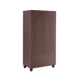 DUSK Rachel Arch Front 2 Door Wardrobe with Drawer - Mocha - thumbnail 4