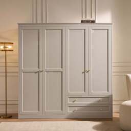 DUSK Ruby 4 Door Wardrobe with Drawers - Taupe - thumbnail 1