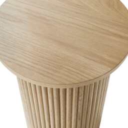 DUSK Hattie Round Pedestal Side Table - Light Wood - thumbnail 5