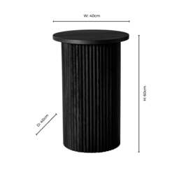 DUSK Hattie Round Pedestal Side Table - Light Wood - thumbnail 7