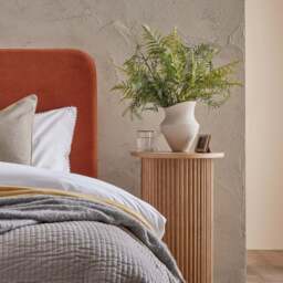 DUSK Hattie Round Pedestal Side Table - Light Wood - thumbnail 2