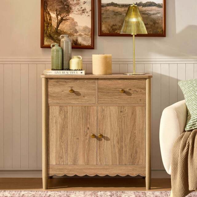 DUSK Betty 2 Door Sideboard with Drawers - Light Wood - image 1