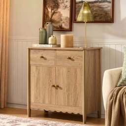 DUSK Betty 2 Door Sideboard with Drawers - Light Wood - thumbnail 2