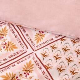 DUSK Aurora 100% Cotton Tile Print Duvet Cover & Pillowcase Set - Pink - Double - thumbnail 5