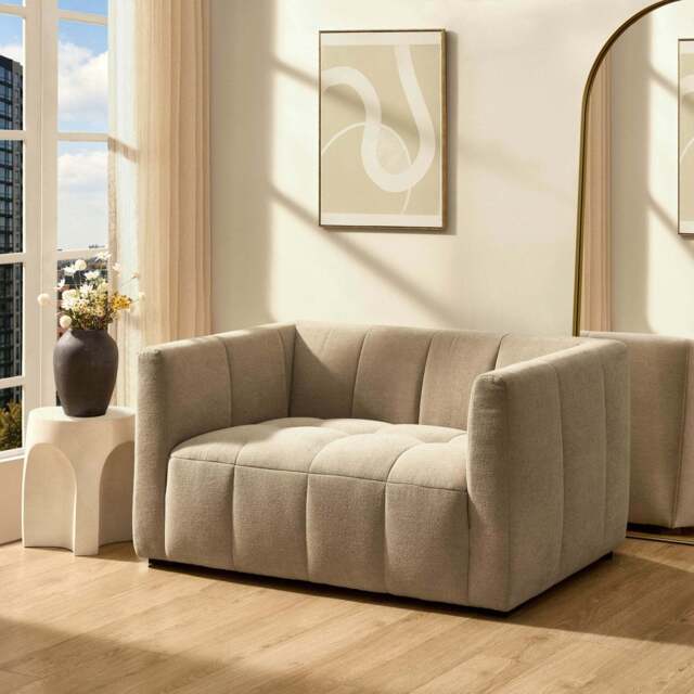DUSK Manhattan Small 2 Seater Sofa - Chenille Oatmeal - image 1
