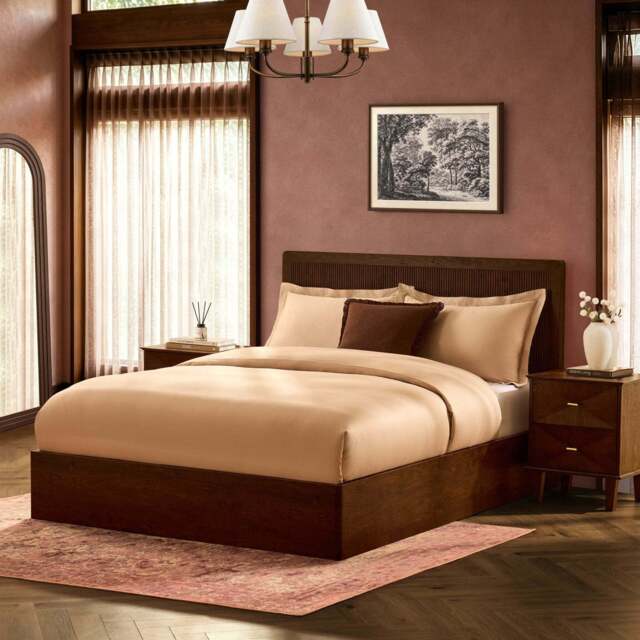 DUSK Hattie Ottoman Storage Bed - Wood Walnut - Double - image 1