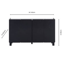DUSK Avalon 4 Door Sideboard - Black Wood Effect - thumbnail 9