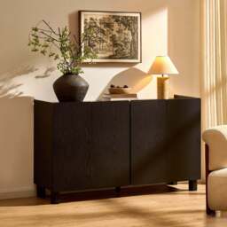 DUSK Avalon 4 Door Sideboard - Black Wood Effect