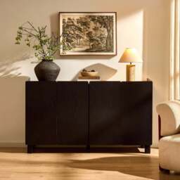 DUSK Avalon 4 Door Sideboard - Black Wood Effect - thumbnail 2