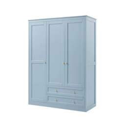 DUSK Ruby 3 Door Wardrobe with Drawers - Sky Blue - thumbnail 3