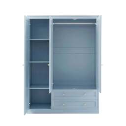 DUSK Ruby 3 Door Wardrobe with Drawers - Sky Blue - thumbnail 5