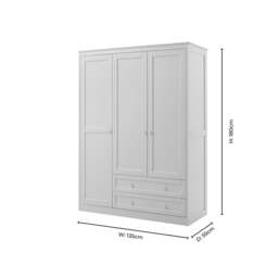 DUSK Ruby 3 Door Wardrobe with Drawers - Sky Blue - thumbnail 9