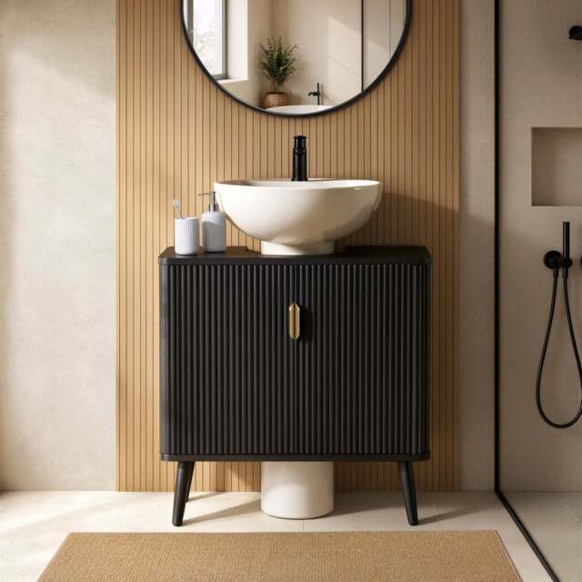 DUSK Hattie Under Sink Bathroom Cabinet - Black - image 1