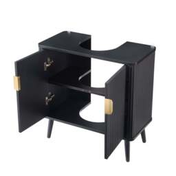 DUSK Hattie Under Sink Bathroom Cabinet - Black - thumbnail 7