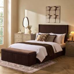 DUSK Melrose Ottoman Storage Bed - Cappuccino - King Size