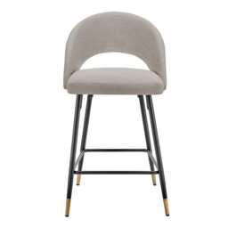 DUSK Lola Set of 2 Barstools - Linen Look - Stone Grey - thumbnail 2