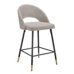 DUSK Lola Set of 2 Barstools - Linen Look - Stone Grey - thumbnail 3