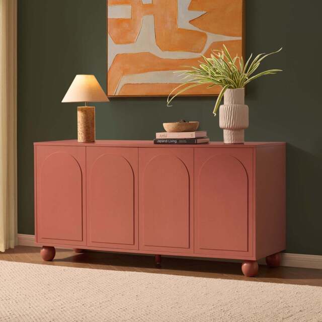 DUSK Rachel Arch Front 4 Door Sideboard - Terracotta - image 1
