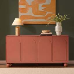 DUSK Rachel Arch Front 4 Door Sideboard - Terracotta - thumbnail 2
