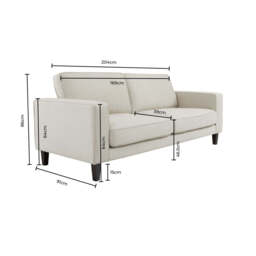 DUSK Soho 3 Seater Sofa - Ivory - thumbnail 8