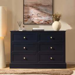 DUSK Ruby 6 Drawer Chest - Midnight - thumbnail 1