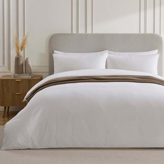 DUSK Cambridge 200 Thread Count Duvet Cover - Cotton - White - Single - image 1
