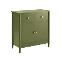 DUSK Betty 2 Door Storage Unit with Drawers - Olive - thumbnail 4