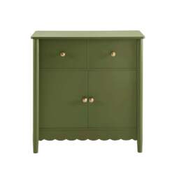DUSK Betty 2 Door Storage Unit with Drawers - Olive - thumbnail 3