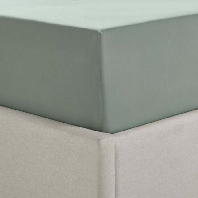 DUSK 200 Thread Count Plain-Dye Fitted Sheet - Olive - Deep - King Size - image 1