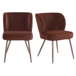 DUSK Mabel Set of 2 Dining Chairs - Terracotta - thumbnail 3