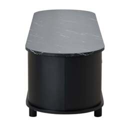 "DUSK Tilda Tv Unit for TVs up to 65""- Black/Marble Top" - thumbnail 6