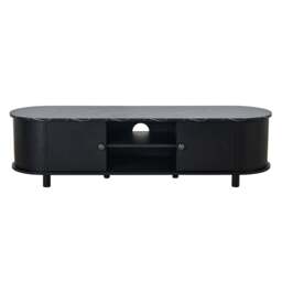 "DUSK Tilda Tv Unit for TVs up to 65""- Black/Marble Top" - thumbnail 3
