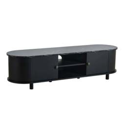 "DUSK Tilda Tv Unit for TVs up to 65""- Black/Marble Top" - thumbnail 4