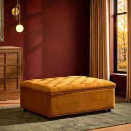 DUSK Kennadi Single Pouffe Sofa Bed - Muted Gold - thumbnail 3