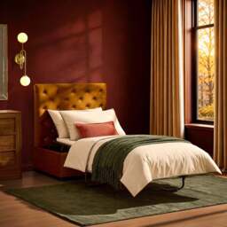 DUSK Kennadi Single Pouffe Sofa Bed - Muted Gold - thumbnail 1