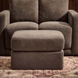 DUSK Small Seville Compact Pouffe - Chenille Mushroom - thumbnail 2