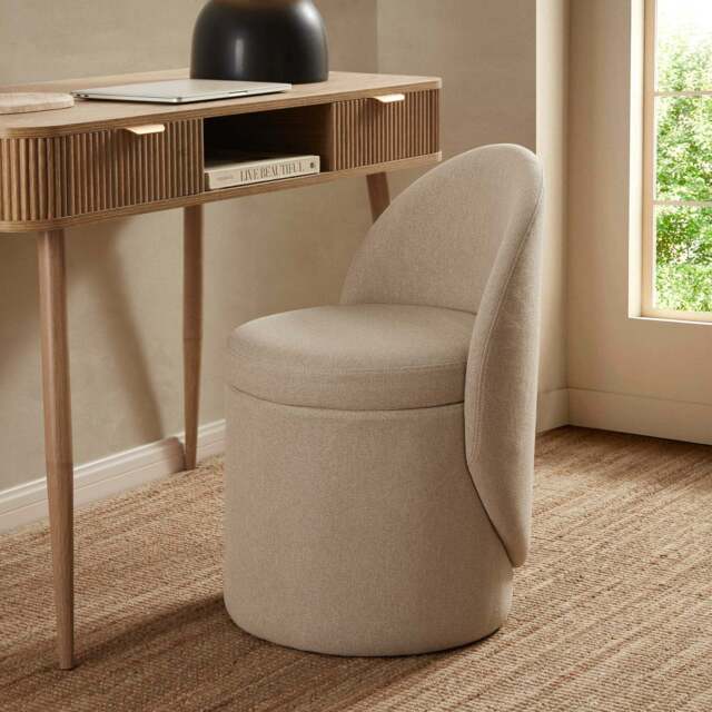 DUSK Primrose Dressing Table Storage Stool - Oatmeal - image 1