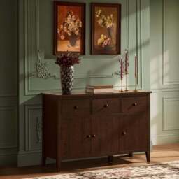 DUSK Nell 3 Door Sideboard with Drawers - Walnut - thumbnail 1