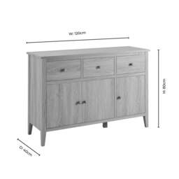 DUSK Nell 3 Door Sideboard with Drawers - Walnut - thumbnail 9
