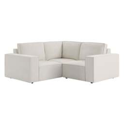 DUSK Brooklyn Small Corner Sofa - Chenille Ivory - thumbnail 3