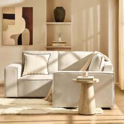 DUSK Brooklyn Small Corner Sofa - Chenille Ivory - thumbnail 2