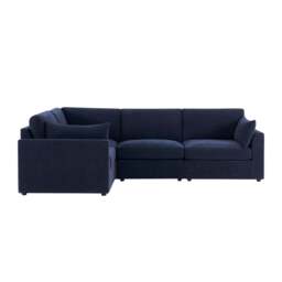 DUSK Miami Left Hand Small L-Shape Sofa - Chenille Navy - thumbnail 5