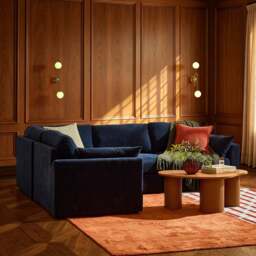 DUSK Miami Left Hand Small L-Shape Sofa - Chenille Navy - thumbnail 3