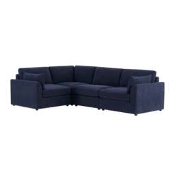 DUSK Miami Left Hand Small L-Shape Sofa - Chenille Navy - thumbnail 4