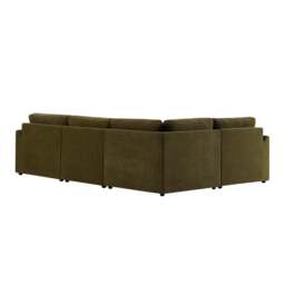 DUSK Miami Right Hand Small L-Shape Sofa - Chenille Olive - thumbnail 6