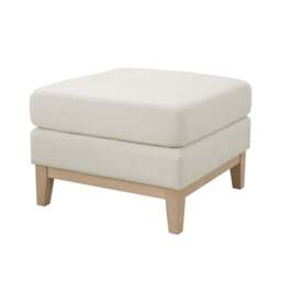 DUSK Chesterfield Pouffe - Cream Linen - thumbnail 2
