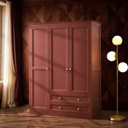 DUSK Ruby 3 Door Wardrobe with Drawers - Terracotta