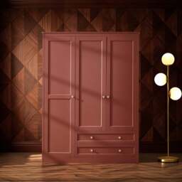 DUSK Ruby 3 Door Wardrobe with Drawers - Terracotta - thumbnail 2