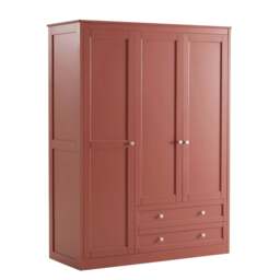 DUSK Ruby 3 Door Wardrobe with Drawers - Terracotta - thumbnail 4