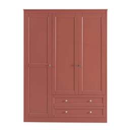 DUSK Ruby 3 Door Wardrobe with Drawers - Terracotta - thumbnail 3